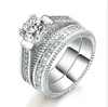 925 Silver Wedding Połącz Pierścień SZ 512 Top Symulowane Diamonds REGAMENT BINGLEMBY DLA KOBIET