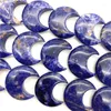 Figurines décoratives belle 1/2 pièces naturel bleu Sodalite en forme de lune pierre précieuse cristal de guérison spécimen pierres polies et cristaux