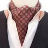 Bow Ties 2022 Men Polyester Silk Paisley Plaid Plaid Necktie British Jacquard Weave Ascot Tie Tie Groom Party Party Cravat