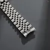 Watch Bands 12mm 13mm 17mm 20mm 21mm 316L Solid Stainless Steel Jubilee Curved End Strap Band Bracelet Fit For177O