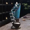 Fragrance Lamps Backflow Incense Burner Decorative Torch Shaped Figurine Waterfall Cone Holder Censer With 40pcs For Home Office