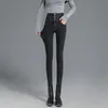 Jeans da donna Jeans a matita attillati a vita alta per donna vintage Jeans legging coreani slim elasticizzati Pantaloni skinny in denim con bottoni taglia grande 220908