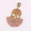 Dangle Chandelier Sehuroan Bohemia Tassel Earrings Resin Skull Drop Wedding Earings Long Fringed Fashion Jewelry1231Y