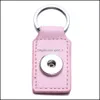 Nyckelringar Noosa Square Colorf Pu Leather Snap Keychains Simple Fit DIY 18mm knappar unisex bilv￤ska nyckelringar grossist f dhseller2010 dhuha