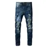 20SS Mens Designer Jeans Distressed Strappato Biker Slim Fit Moto Denim Per Uomo Moda jean Mans Pantaloni pour hommes # 853223E