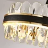 Chandeliers Modern LED Kitchen Chandelier Rectangular Crystal Designer Creative Leather Dining Room Lamp