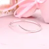 Auténtica plata esterlina pulida Wishbone brazalete pulsera mujeres niñas boda diseñador joyería para pandora novia regalo pulseras con caja original conjunto