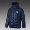 S.S.C. Napoli Men's Down hoodie jacket winter leisure sport coat full zipper sports Outdoor Warm Sweatshirt LOGO Custom