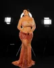 2022 Arabiska aso ebi Brown Mermaid Prom Dresses Sequined Lace Evening Party Party Second Reception f￶delsedagsengagemang Kl￤nningar kl￤nning ZJ607