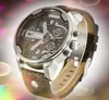 Большие мужские штифты Precision Precision Watch 52 -миллиметровый кожаный ремень спорт Япония Кварцевое движение много часовых анетов.