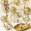 Decorações de Natal Outros suprimentos para festas de evento 24pcs ornamentos de bola de plástico transparentes