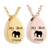 Mon ami-éléphant-bijoux pendentif de crémation pour les cendres-gouttelettes d'eau cendres souvenir souvenir urne collier pour femme homme