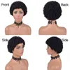 Syntetiska peruker Kort lockigt mänskligt hår peruker Pixie Cut Brasilian Remy Short Wigs Human Hair Natural Black 180 Density Kinky Curly W51621659