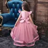 Abiti da ragazza Abiti da bambina rosa per matrimonio Tulle Pizzo Abito da ragazza lungo Abito da festa di Natale Costume da principessa per bambini 220908