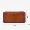 Держатели карт Aetoo Mobile Wallet Long's Long Capicanty Leather Retro Randmade Первый слой коров