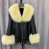 Frauen Pelz Winter Mantel Frauen Echt Kragen Schaffell Gürtel Echtes Leder Jacke Hülse Natürliche Große Weibliche Parka Kleidung