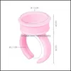 Stand And Racks 100Pcs/Set Microblading Disposable Caps Stand Pink Ring Tattoo Ink Cup For Women Men Needle Supplies Accessorie Makeu Dhswr