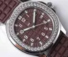 Women Watches Mechanical Automatic for Rubber Strap 37mm Diameter Brown Dial Luxury Replica