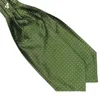 활 넥타이 남자 패션 부드러운 물방울 무늬 인쇄 아스코트 타이 목 실크 블렌드 스카프 cravat
