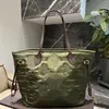 Katoen Mama Handtas Tas Grote Capaciteit Pakket Gewatteerde Letters Vrouwen Reizen Tote Boodschappentassen Oude Bloem Riem Mode Letters Interieur Zip Pocket