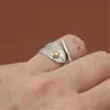 925 Sterling Silver Feather Band Rings Tones اثنين