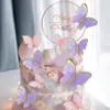 Fournitures de fête 10 pièces joyeux anniversaire papillon gâteau Topper papier carte Cupcake cuisson décoration pour fête de mariage