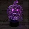 Halloween Toys Pumpkin 3D Acr￭lico L￢mpada de mesa Halloween Decora￧￣o do feriado Touch Controle remoto LED LED Ilus￣o Night Light Hologram Lamp 220908