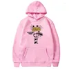 Womens Hoodies Men and Women Fleece Oversized Crewneck Sweatshirt Fall Giraffe Flower Long-sleeved Hooded