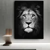 Toile de peinture en noir et blanc, paysage de Lion d'afrique sauvage, affiches d'animaux et imprimés, tableau d'art mural pour salon