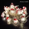 Рождественские украшения светодиодные медные струнные светильники декор для дома маленький фонарь Санта -Клаус Снежокка