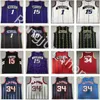 Vintage sömnad baskettröjor Retro Allen 3 Iverson Black White Jersey 1996-97-98 2003-04 Purple Orange Stitched Big Team