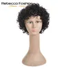 Synthetische Perücken Rebecca kurze lockere lockige Perücken für schwarze Frauen brasilianische Remy Bouncy Curly Human Hair Perücken kurze Perücke Blond Red Cosp1654408