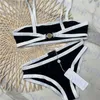 Womens Sling Lingerie Briefs Set Swimwear Diamond Logo Bikini Gold Button Swimsuit For Women