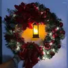 Fleurs décoratives guirlande de noël sacrée avec lumières année sainte maison porte pendentif décoration cadeau goutte