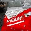 Couvertures Couverture de jet de dessin animé de Noël Rouge vif Be Merry Snowflakes Couvre-lit à la mode Polaire