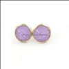 Stud Round Gold Plated 12Mm Resin Druzy Drusy Earrings Handmade Stud For Women Jewelry Men Drop Delivery 2021 Dhseller2010 Dhaqh