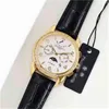 P8at8ek Phili8pe Montre Mécanique Or Homme Luxe Business Bracelet Cuir Noir Marron B692