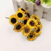 Faux Floral Verdure 12 pcsparty 3 cm Mini Soie Tournesol Gerbera Fleur Artificielle Commode De Mariage DIY Guirlande Cadeau Boîte Couper Et Clip Artisanat Faux Fleur J220906