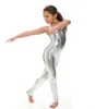 Adultes filles or Catsuit Costumes avec étriers Unitards brillant métallique enfants Ballet danse justaucorps gymnastique enfant en bas âge Dancewear enfant Performance costumes