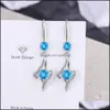 Charm S925 Stamp Sier Plated Earrings Love Heart Charms Zircon Earring Jewelry Blue Pink White Shiny Crystal Hoops Pierc Dhseller2010 DH2UT