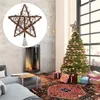 Decorazioni natalizie Cima di un albero di Natale in rattan con supporto a molla Decorazione per albero di Natale Topper Decorazione per albero di Natale Top Star 220908