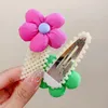 2 pièces/ensemble doux mousseline de soie fleurs perles pinces à cheveux pour filles enfants mignon épingles à cheveux Barrettes mode cheveux accessoires