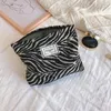 Cosmetic Bags Large Women Zebra Pattern Bag Canvas Waterproof Zipper Make Up Travel Washing Makeup Organizer Beauty Case