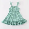 Kız Elbiseleri Girlymax Yaz Bebek Kızlar Renk Çizgisi Ekose Limon Karpuz Çiçek Twirl Dress Butik Giysiler Diz Uzunluk 220908