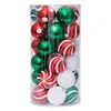 Noel Dekorasyonları 30 PCS Ağaç Dekor Topları Kolye Glitter Kırmızı Yeşil Kaplama Asma Kolyeler Top Home Süsleme 220908