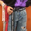 Belts harajuku unissex lona de moda designer de moda metal anel duplo fivela de cintura larga banda de letra de decoração de letra jeans