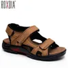 Boots Roxdia Nouvelle mode Sandales respirantes Sandale Geuthesine En cuir Summer Beach Shoes Men Slippers Chaussure causale plus taille 39 48 RXM006 E4ZD #