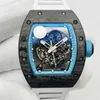 ZF 055 Montre DE Luxe luxury watch mens watches Manual mechanical movement NTPT carbon fiber case sandblasted titanium designer watchs wristwatches