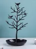 Home Decor Metal Bird Tree Storage Rack Retro Ear Stud Earrings Jewelry Decoration Display Stand