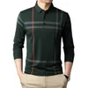 Männer Polos High-End-Designer Mode Marke Poloshirt Schwarz Gestreift Koreanische Top Qualität Casual Langarm Tops Kleidung 220920